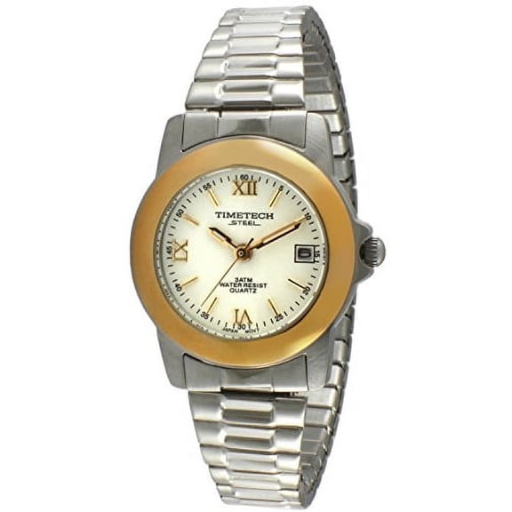timetech steel 3602l women's two-tone expansion watch