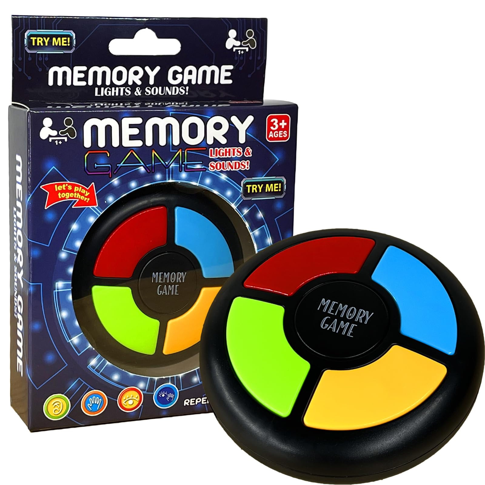 tingbowie Light Up Memory Game Handheld Electronic Toys Color Memorizing Classic Board Games Quiz Game with Lights and Sounds (907) (907) C40