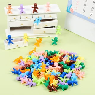 FOIMAS 60pcs Mini Plastic Babies,1 Inch Colorful Tiny Baby Dolls for Baby  Shower Ice Cube Game Craft Mardi Gras Decoration Supply