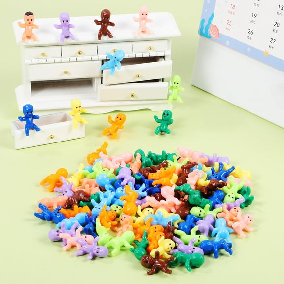 tiny plastic babies 100 Pcs Mini Plastic Babies Creative Small Baby Figurines for Party Decorations