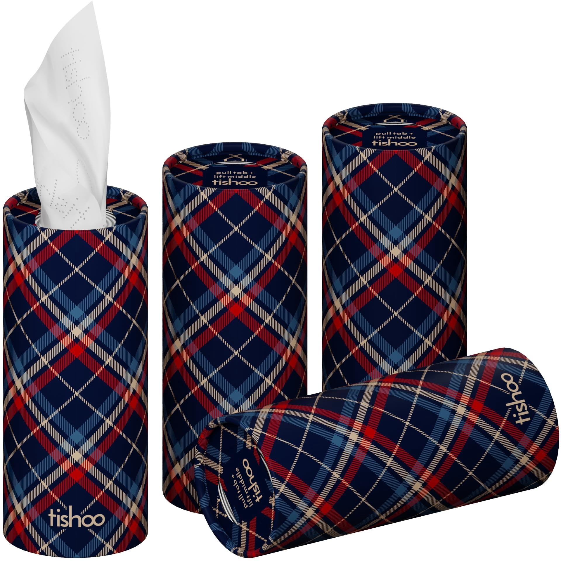 Tgissues tishoo Hyaluronic Acid-Infused Luxury 4-Ply Tissues | 4 Tubes, Tartan ...