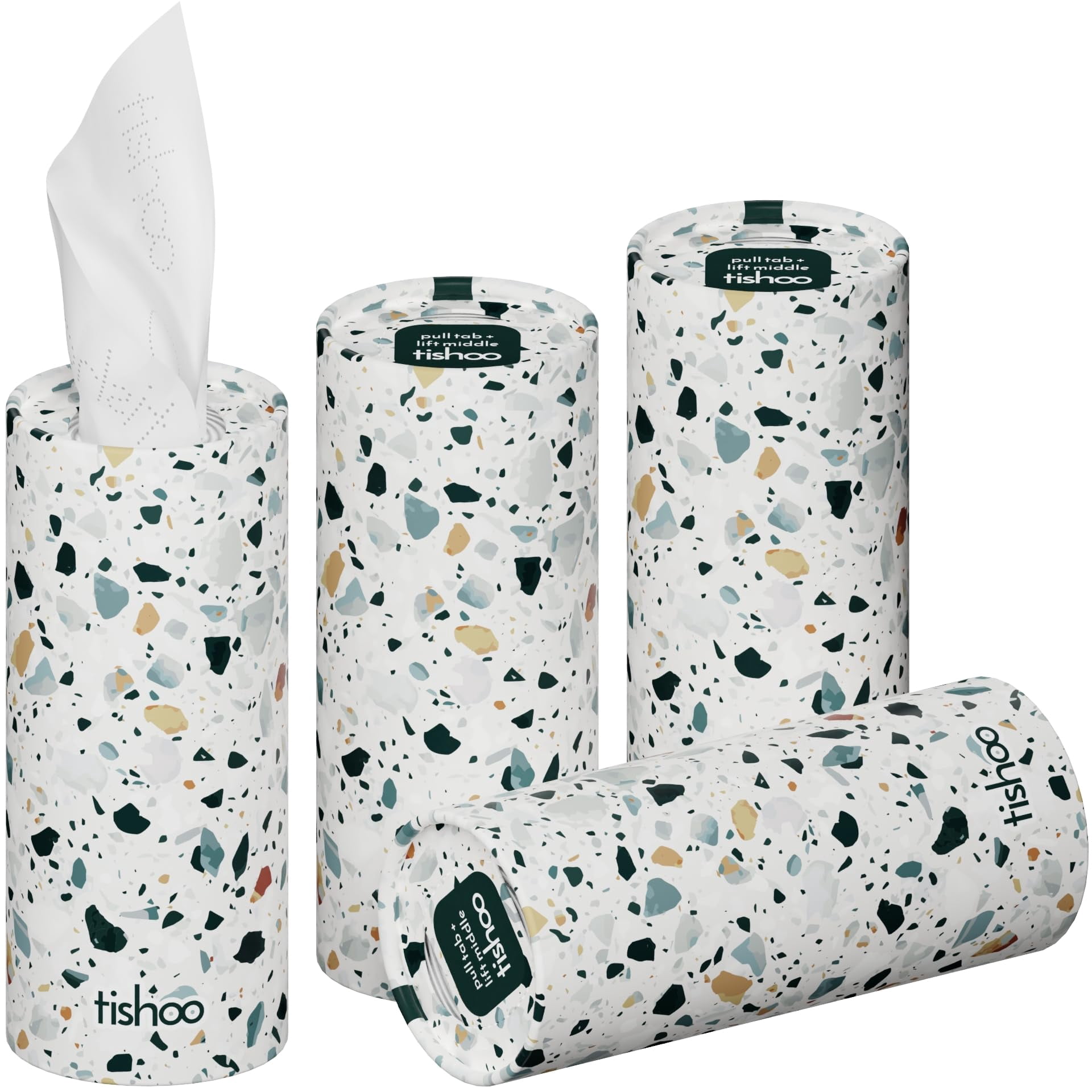 Tgissues tishoo Hyaluronic Acid-Infused Luxury 4-Ply Tissues | 4 Tubes, Terrazzo ...