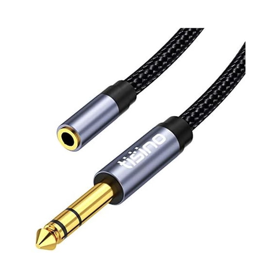 tisino 3.5mm to 1/4 Headphone Jack Adapter Cable 6.35mm 1/4" Male to 1/8" Female Adapter for Headphones, Amplifiers, Guitar Amp, Keyboard Piano, Home Theater, Speaker, Mixing Console - 5 feet