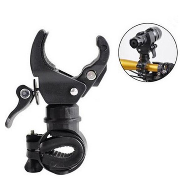 @#titlePre001 Universal 360 Degree Rotating Bike Bicycle Handlebar LED Flashlight Torch Mount Clamp Clip Holder Grip Black Bracket @#titleSuf