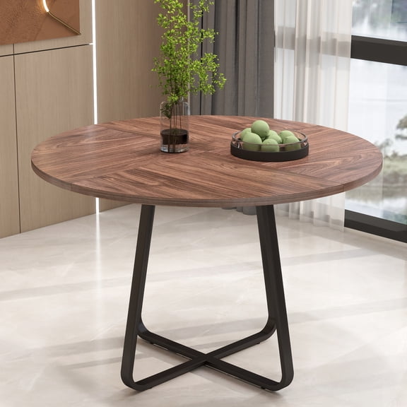 {"titles":["Round Dining Table, 43.3 inch MDF Wood Top with X-Shaped Metal Base, Seats 4-6 for Kitchen Dining Room, Modern Medium Size Table for Apartment Living Room","Kitchen Dining Table for 4-6 P