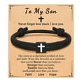 thumbnail image 1 of tkerinse Cross Braided Rope Bracelet for Men Boys, Adjustable Braided Rope Cross Bracelet, Christian Baptism Cross Relationship Friendship Rope Wristband Gifts for Son Brother Dad Grandfather R1Z6, 1 of 6