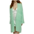 thumbnail image 1 of tklpehg Cardigan Sweaters for Women Open Front Long cardigan Sweaters Coats Solid Color Leisure Overcoat Long Sleeve Loose Fall Coat Outwear Mint Green XL, 1 of 6