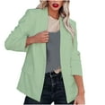 thumbnail image 1 of tklpehg Casual Blazer for Women Coats Lightweight Blazer Open Front Lapel Long Sleeve Work Office Blazer Jacket Loose Fall Coat Long Sleeve Leisure Overcoat Solid Color Outwear Green M, 1 of 7