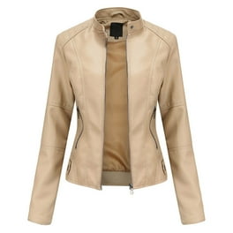 Stitched Lapel Zip Long Sleeve Short Jacket Stitched Lapel Zip Long Sleeve Short Jacket