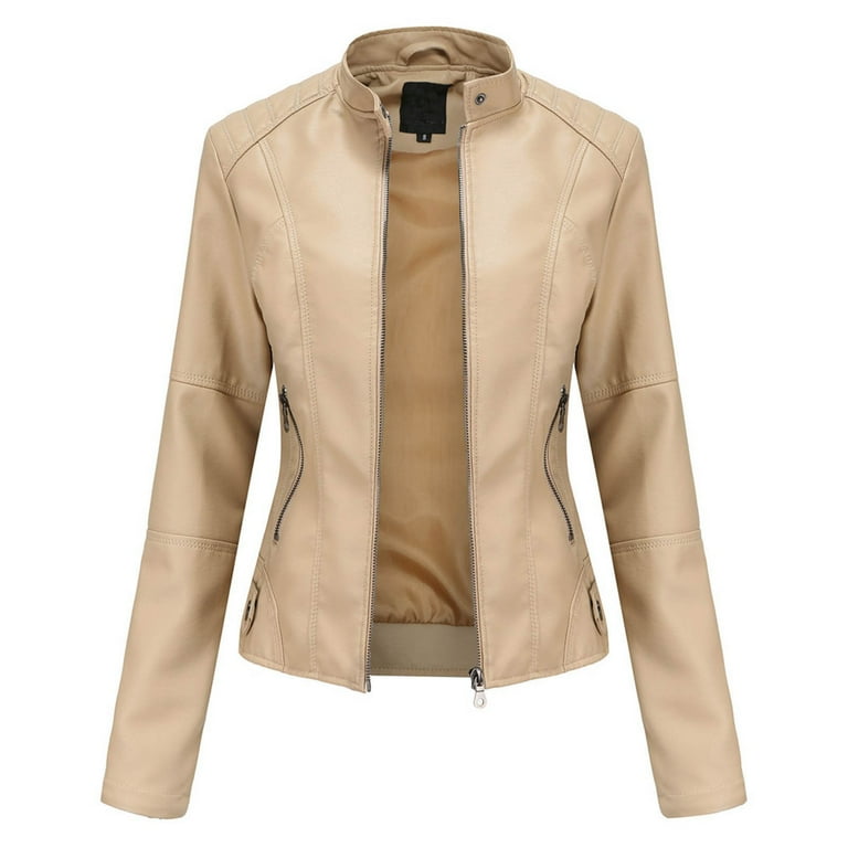 Solid Color Stand Collar Short Slim Long Sleeve Jacket Solid Color Stand Collar Short Slim Long Sleeve Jacket