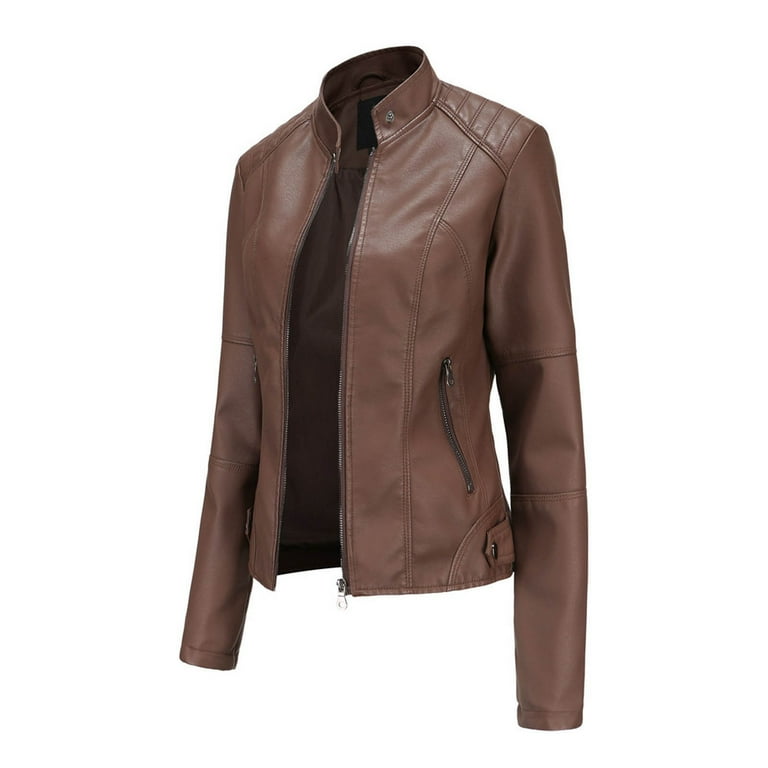 Solid Color Stand Collar Short Slim Long Sleeve Jacket Solid Color Stand Collar Short Slim Long Sleeve Jacket