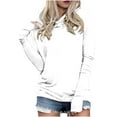 thumbnail image 1 of tklpehg Hoodies for Women Lightweight Casual Going Out Tops Long Sleeve Tops Vintage Sweatshirt Hooded Loose Classic Solid Color Pullover (White,XXXL), 1 of 5