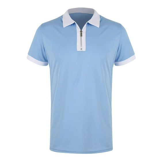 tklpehg Mens Shirts Short Sleeve Shirts Tops Casual Button Lapel T Shirts Loose Fit Shirts Shirts Summer Tops Solid Color Light blue M