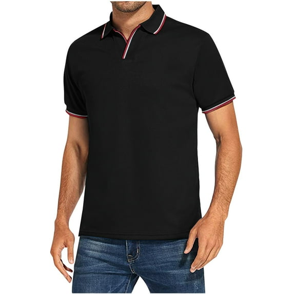 tklpehg Shirts for Men Slim Tops Short Sleeve Business Basic Tops Lapel Casual Summer Classic Solid Color Shirts Shirts (Black-A,XL)