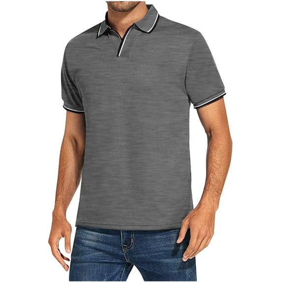 tklpehg Shirts for Men Slim Tops Short Sleeve Business Basic Tops Lapel Casual Summer Classic Solid Color Shirts Shirts (Dark Gray-A,XXXL)