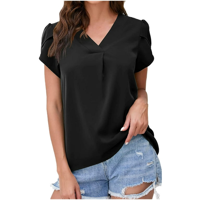 women's black loose fitting t shirts