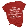 thumbnail image 1 of tklpehg Tshirts Shirts for Women Casual Short Sleeve Shirts Summer Crewneck Funny Letter Print T Shirt Graphic Tee Comfy Soft Loose Blouses (A-Red,XL), 1 of 5