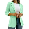 thumbnail image 1 of tklpehg Womens Blazers for Work Casual Bussiness Casual Blazers Open Front Work Office Blazer Jacket Loose Overcoat Solid Color Fall Coat Long Sleeve Leisure Outwear Green XXL, 1 of 6