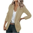 thumbnail image 1 of tklpehg Womens Casual Blazer Long Sleeve Lapel Thin Button Long Sleeve Tops Blouse Shirt Spring Models Solid Small Suit Top Khaki XXXL, 1 of 9