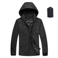 thumbnail image 1 of tklpehg Womens Jacket Fall Windbreaker Jackets Sun Hoodie Solid Color Long Sleeve Fall Coat Loose Leisure Overcoat Outwear Black XXL, 1 of 5