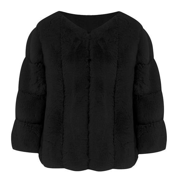 tklpehg Womens Jacket Winter Warm Coat Zipper Jacket Leisure Overcoat Fall Coat Long Sleeve Solid Color Loose Outwear Black L