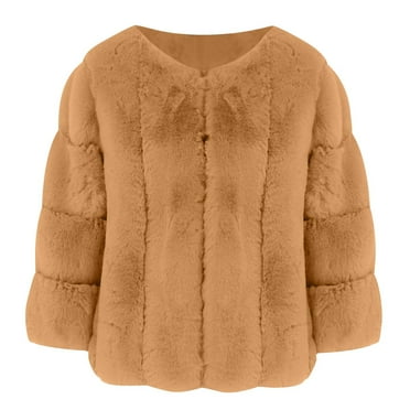tklpehg Womens Jacket Winter Warm Coat Zipper Jacket Leisure Overcoat Fall Coat Long Sleeve Solid Color Loose Outwear Brown XXL