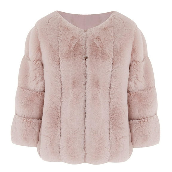 tklpehg Womens Jacket Winter Warm Coat Zipper Jacket Leisure Overcoat Fall Coat Long Sleeve Solid Color Loose Outwear Pink L