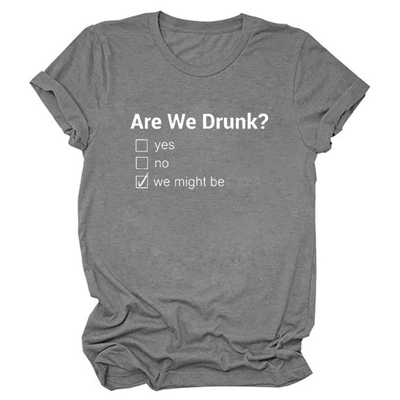 tklpehg Womens Short Sleeve T Shirts Loose Blouse Letter Printed Graphic Tops Tee Crewneck Summer Holiday Tops for Women Leisure Short Sleeve T Shirt Trendy Clothes Comfy Gray M