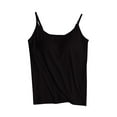 thumbnail image 1 of tklpehg Womens Tank Tops Crewneck Camisole With Chest Pad No Steel Rings Cup Body Bottom Underwear Yoga Sports Tops (Black,XXXL), 1 of 3