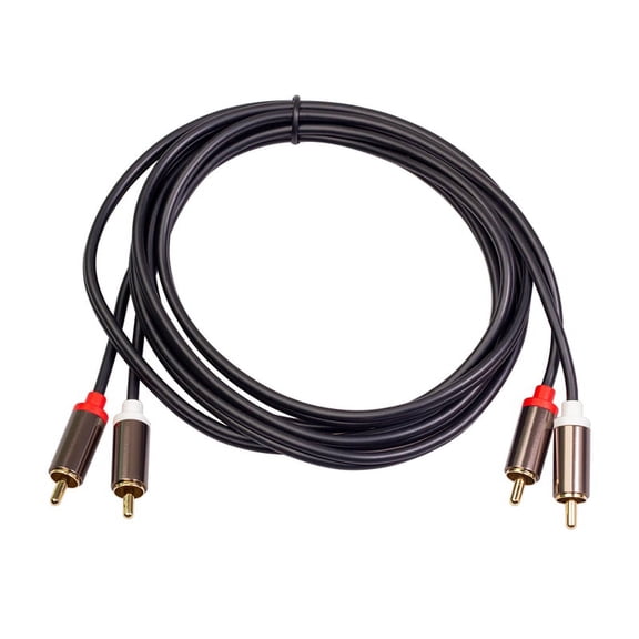 to 2 Coaxial Audio Cable 3.5 Jack Stereo Cord 1M for Home Theater DVD TV Amplifier CD