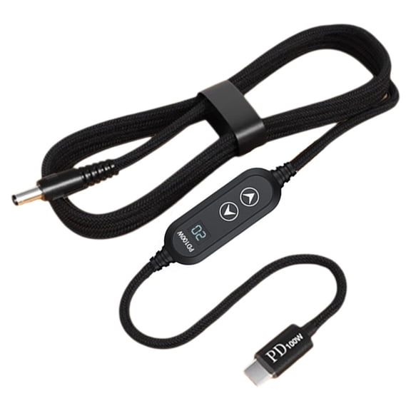 to DC5.5mm 100W Fast Charging Cable 5V-20V Adjustable Power Supply for Laptops & Electronics