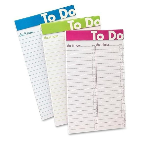 to Do List Notepad, 5"x8", 50Shts, Color Rld, 6/PK, AST, Sold as 1 Package