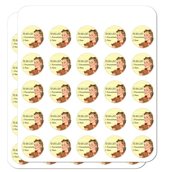 to Do List Procrastinate Panic Funny Humor Planner Calendar Scrapbooking Crafting Stickers