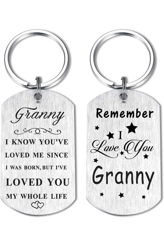to Granny Mothers Day Keychain Gifts - Remember I Love You Granny Keychain for Birthday Decorations Present from Grandchildren Grandkids
