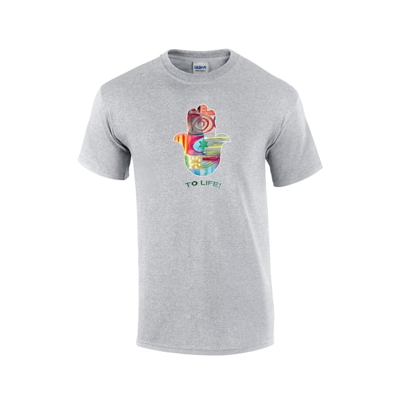to Life Hamsa Miscellaneous Adult Short Sleeve T-shirt-Sportsgray-XL