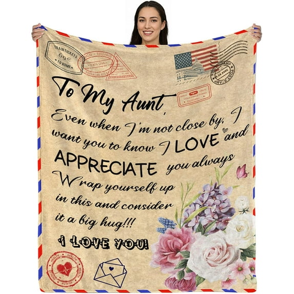 to My Aunt Blanket Aunt Gifts Birthday Gifts for Aunt from Niece Auntie Throw Blankets Flannel Blanket Women''s Day 60"x80"