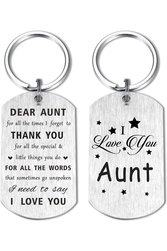 to My Aunt Keychain, I Love You Auntie Birthday Gifts Present, Thank You Aunt Christmas Key Chain from Niece Nephew