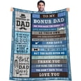thumbnail image 1 of to My Bonus Dad Blanket Gifts for Fathers Day Present from Son Daughter Christmas Birthday Presents for Dad in Law Step Dad Throw Blanket, 1 of 5