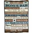 thumbnail image 1 of to My Bonus Dad Blanket Stepped Up Dad Throws from Son Daughter Blankets Throw Gifts for Father''s Day Birthday Blanket 50x60 in, 1 of 6