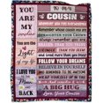 thumbnail image 1 of to My Cousin Gifts Throw Blanket Cousin Blankets from Cousin Birthday Gifts Christmas Thanksgiving New Year 50"x60", 1 of 6