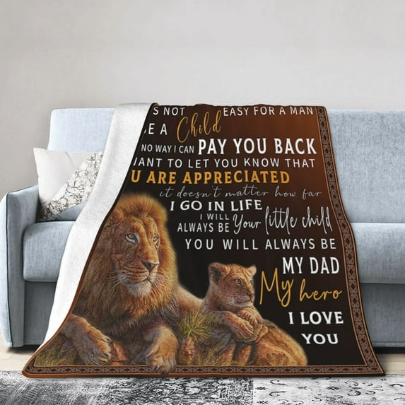 to My Dad Blanket from Daughter Son Personalized Flannel Fleece Throw Blankets for Dad 50"x40"
