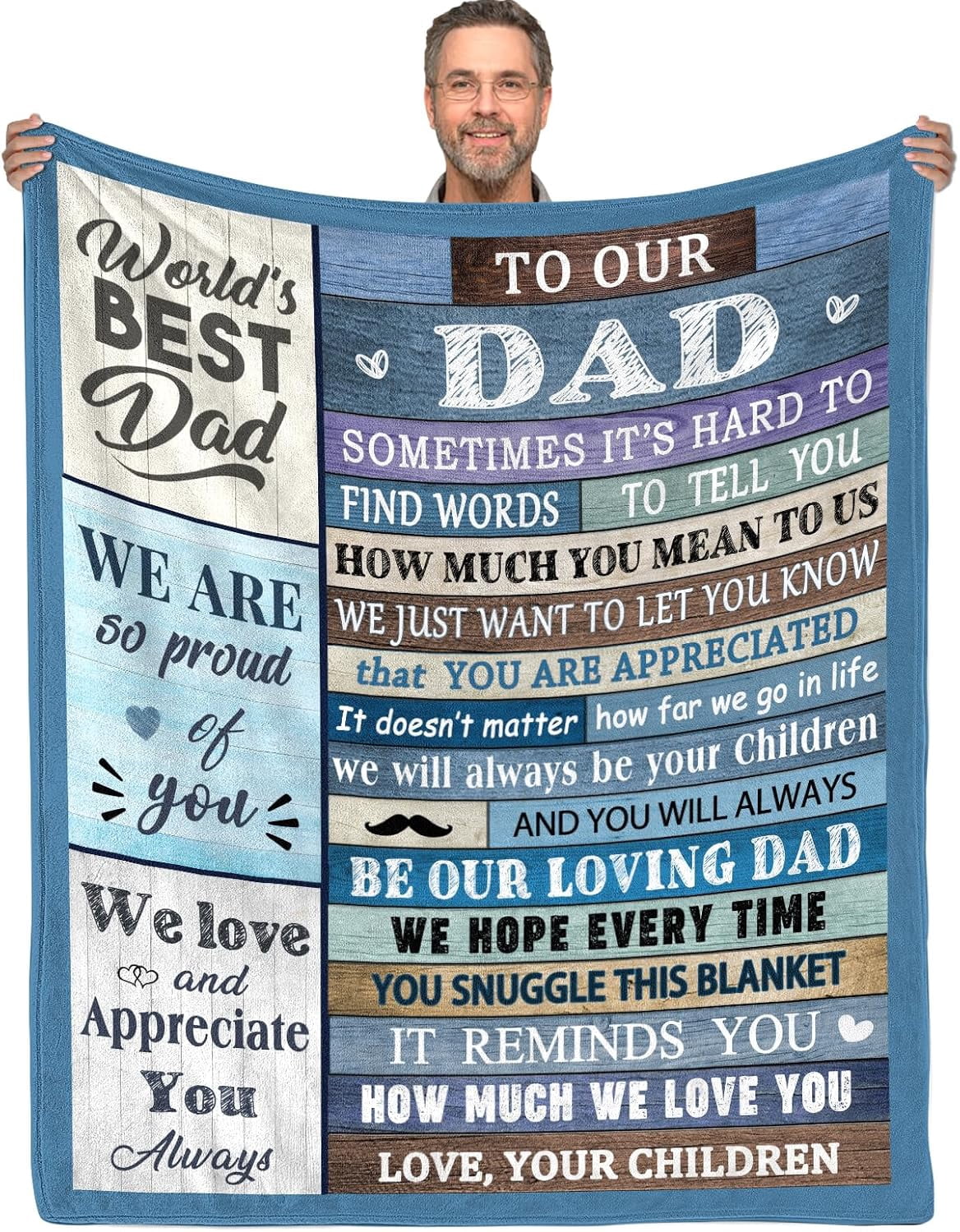 to My Dad Gift Blanket, for Dad, Blanket for Dad, Dad Gifts from Daughter Son Blanket 80" x 60" -Dad Birthday 2