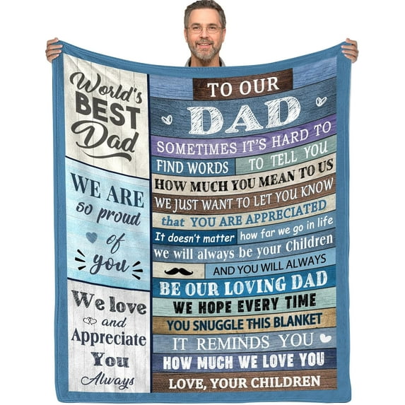 to My Dad Gift Blanket, for Dad, Blanket for Dad, Dad Gifts from Daughter Son Blanket 80" x 60" -Dad Birthday 2