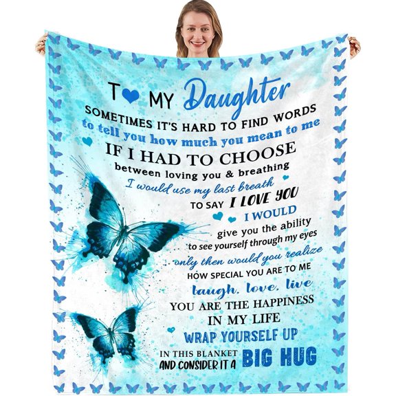 to My Daughter Blanket, Daughter Birthday Gifts from Mom Dad, for Daughter Graduation Wedding Day Soft Throw Blanket 50"x 60"