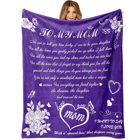 to My Mom Blanket from Daughter Mom Birthday Gifts I Love You Mom Blanket Mother''s Day Christmas Birthday Throw Blankets for Mom