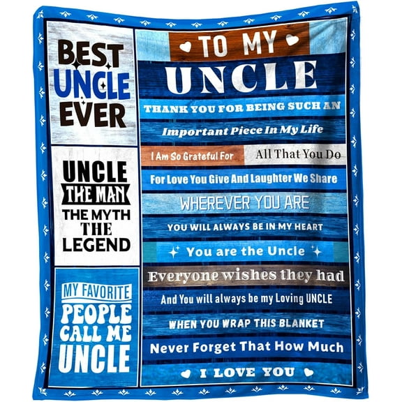 to My Uncle 50X60 Soft Throw Blanket 310 Grams Blue Throw Gifts for Uncles from Nephews Meaningful Father''s Day Present for Your Uncle at Christmas