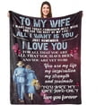 thumbnail image 1 of to My Wife Throw Blanket Gifts, Wife Birthday Gift Ideas, Wedding Anniversary Romantic Gifts for Her, Wife Throw Blanket from Husband 55"x70", 1 of 5