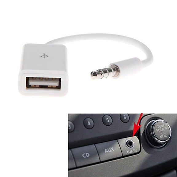 to USB Adapter 5mm Male Plug to USB Female Cable Converter Adapter for MP3 MP4 Players Video Recorder