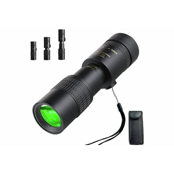 Portable Monocular 4K 10-300X40mm Super Telephoto Zoom Monocular Telescope for Smart Phones Portable Waterproof Fogproof Monocular for Bird Watching//Camping/Travelling/Hiking