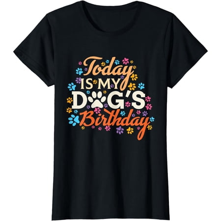 today is my dogs birthday Mens Black Casual T-Shirt Gift For Dog Owner